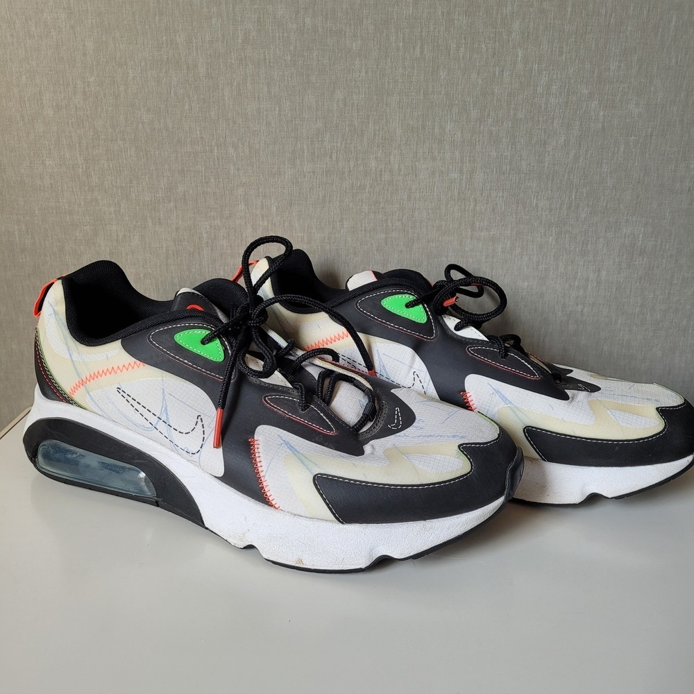 Nike Air Max 200 Blueprint White Black Green Orange Very Good Condition